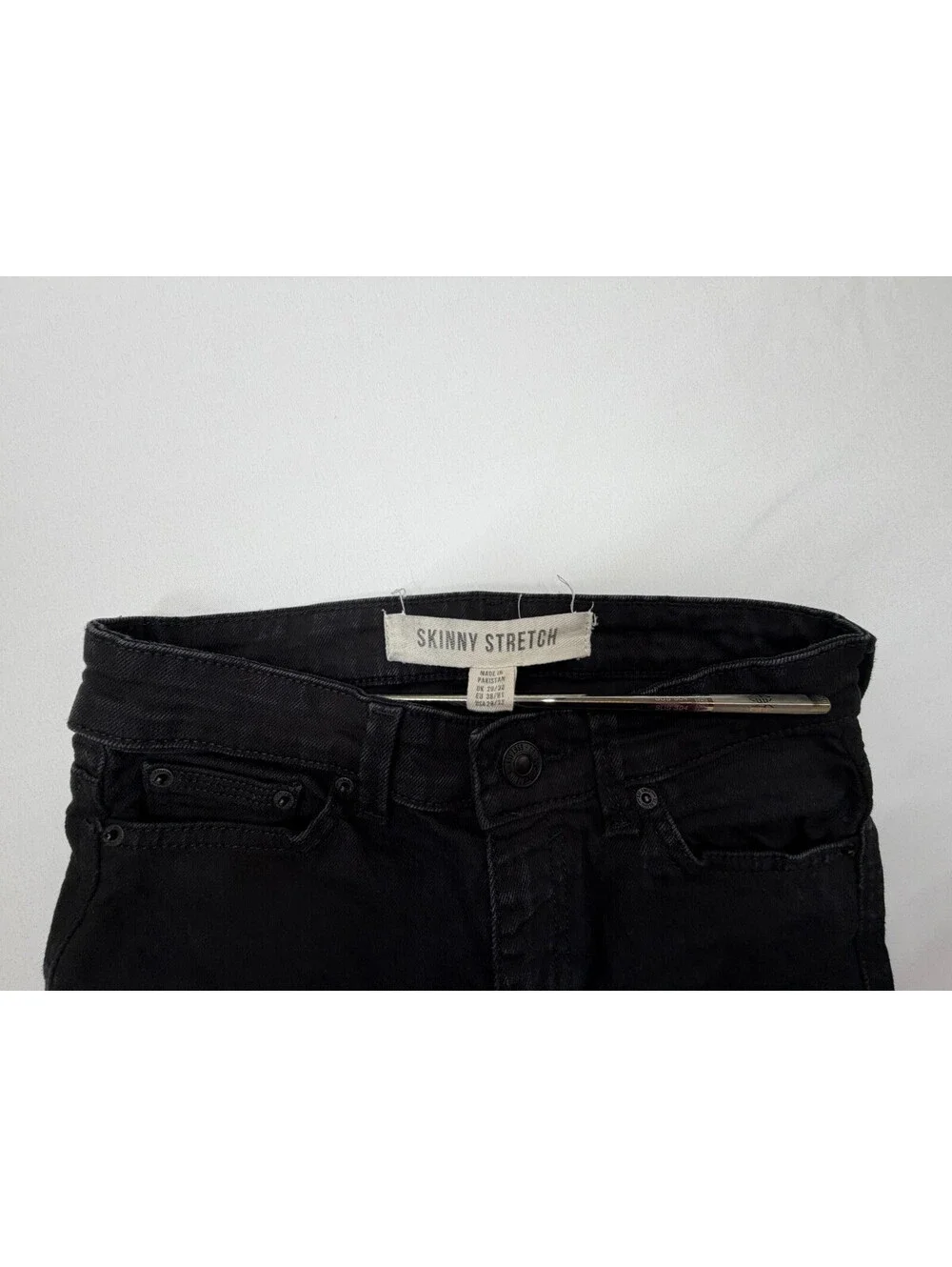 New Look Men's Skinny Jeans Slim Fit Stretch Mid-Rise Zip Fly  Size 28 Black